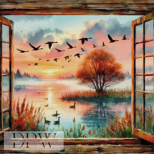Blick aus dem Fenster by CreatiVart, 90x90cm mit 270 Farben DPW-1567
