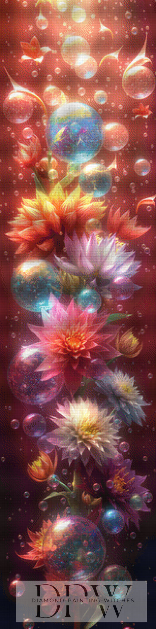 Red Dahlia Symphony by Pixxel Pics 40x160cm mit 310 Farben DPW-1582