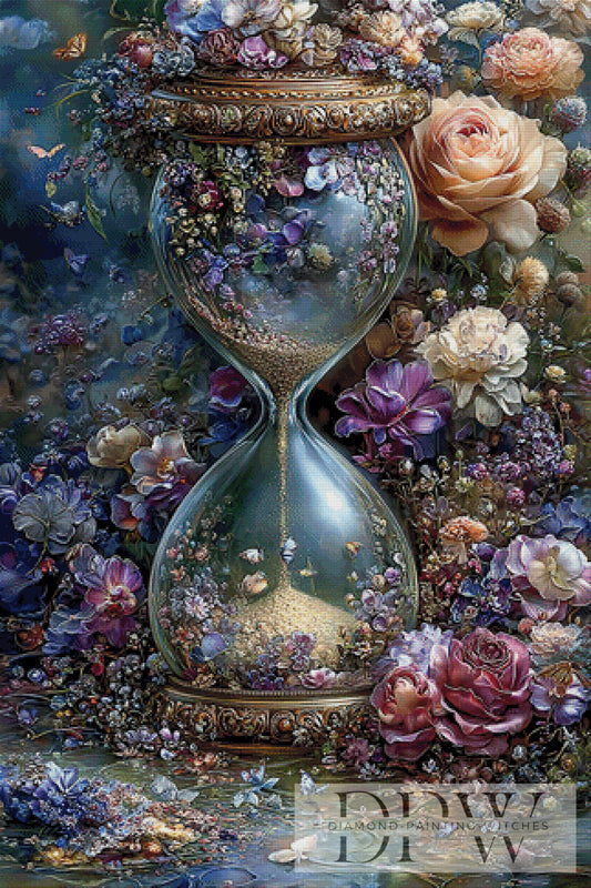 Flower hourglass I by Catill 80x120cm mit 280 Farben DPW-1588