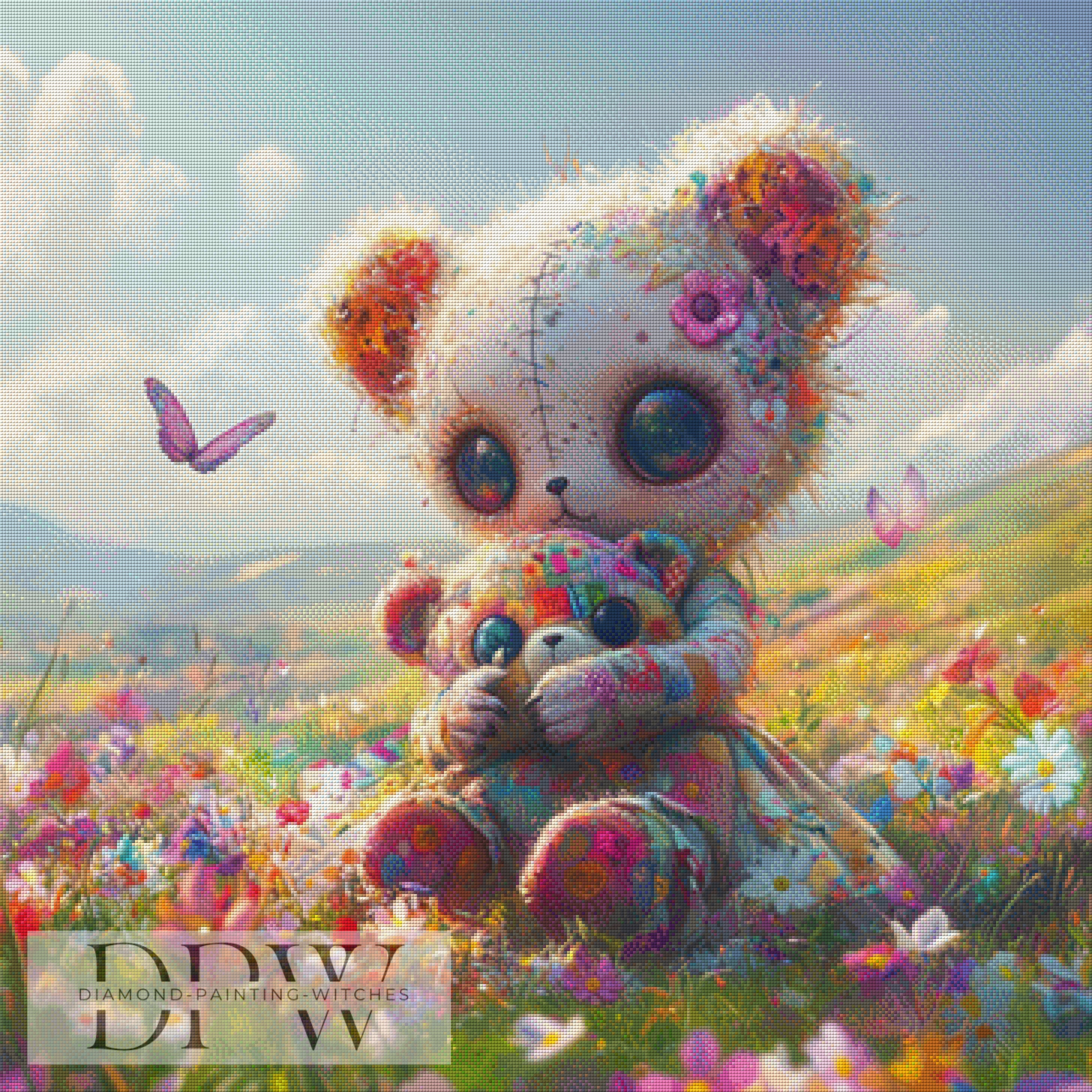 Teddy auf der Wiese by Elly_A.I, mit 340 Farben