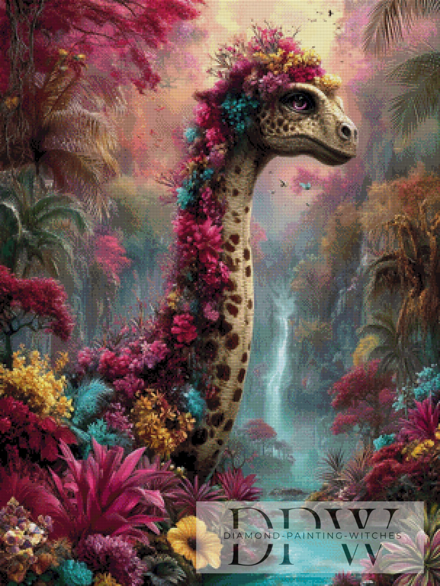 Wo Dino und Blume atmen by QN 75x100cm mit 270 Farben DPW-1608