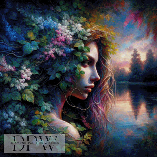 Naturverbunden by CreatiVart, 100x100cm mit 290 Farben DPW-1625