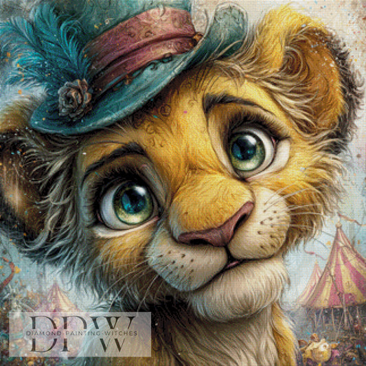 Kleiner Löwe by Elly_A.I, 80x80cm mit 240 Farben DPW-1644