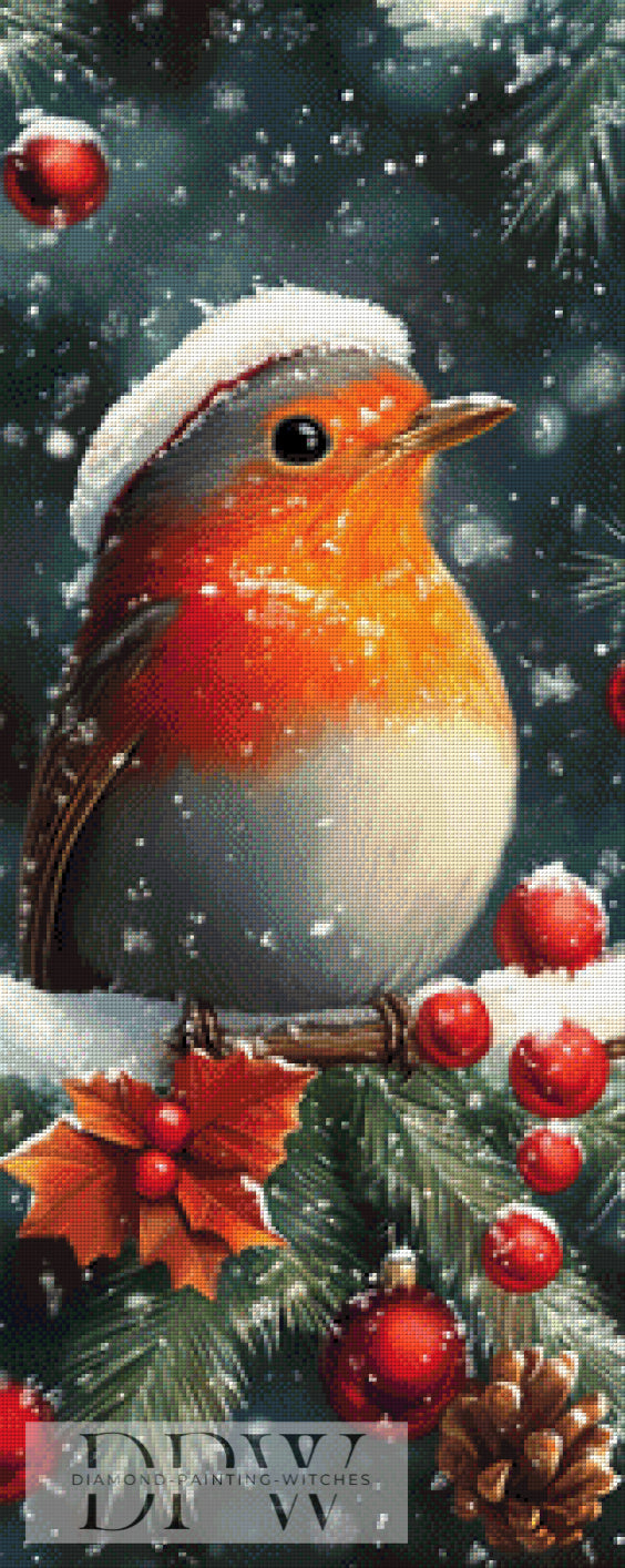Rotkehlchen by Morrigan 40x100cm mit 200 Farben DPW-1655