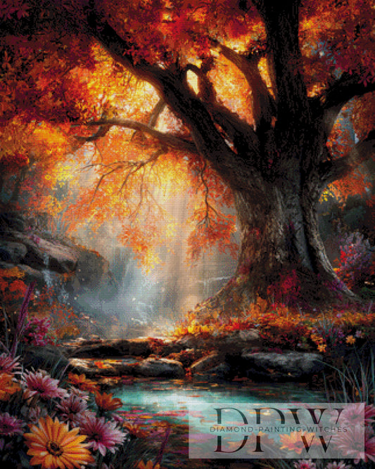 Herbstbaum by Elly_A.I  80x120cm mit 290 Farben DPW-1777