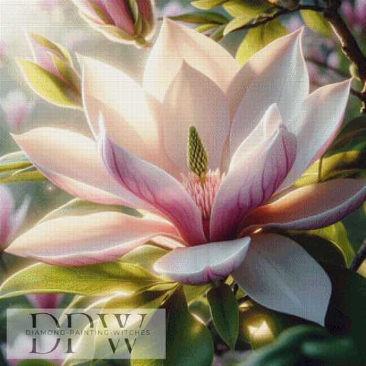 Magnolie by Sunshine, 80x80cm mit 240 Farben DPW-1784