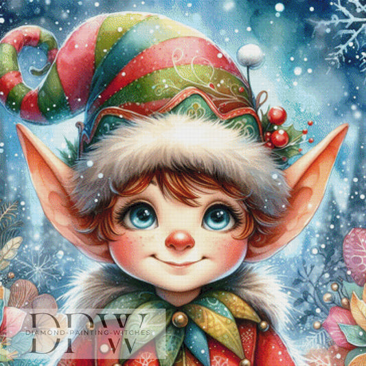 Berti der Weihnachtself by DIYnamite 90x90cm mit 350 Farben DPW-1786
