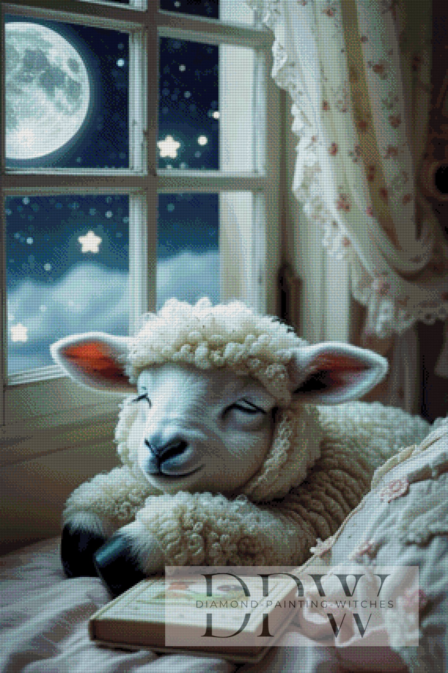 DPW-1790 Sleeping Sheep by CreatiVart 80x120 130 Farben **SOFORTKAUF** RUNDE Steine