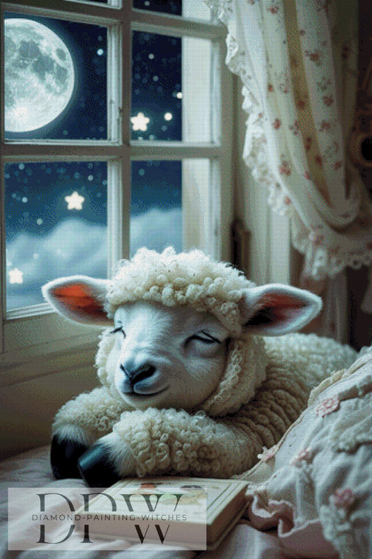 Sleeping sheep by CreatiVart, 80x120m mit 130 Farben DPW-1790