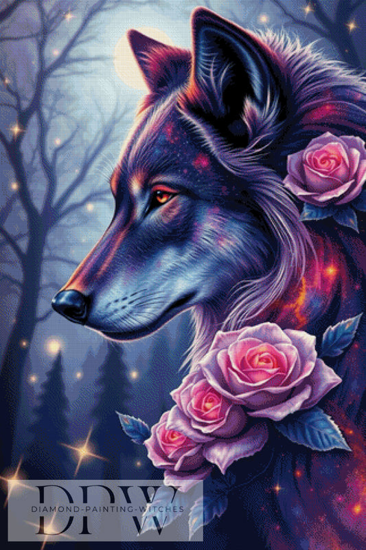 Galaxy Wolf by Casalla Vendetta, 80x120cm mit 210 Farben DPW-1797