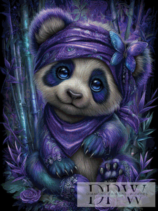 Lila Panda by Sweet_Loco_AI 60x80cm mit 115 Farben DPW-1812