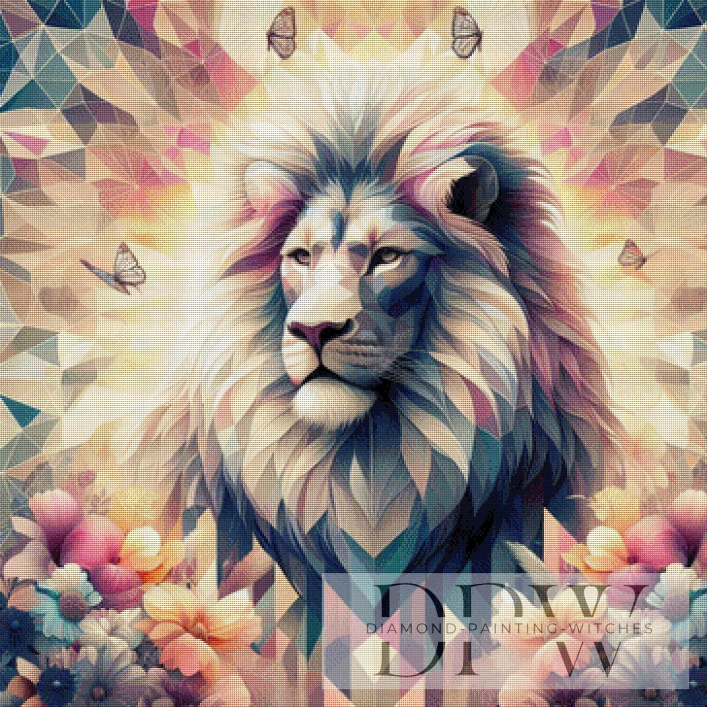 Lion by Moonlight, 90x90cm mit 210 Farben DPW-1817