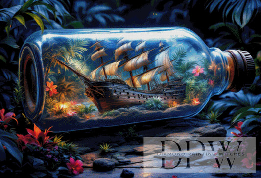 Flaschenschiff by QN 110x75cm mit 330 Farben DPW-1818