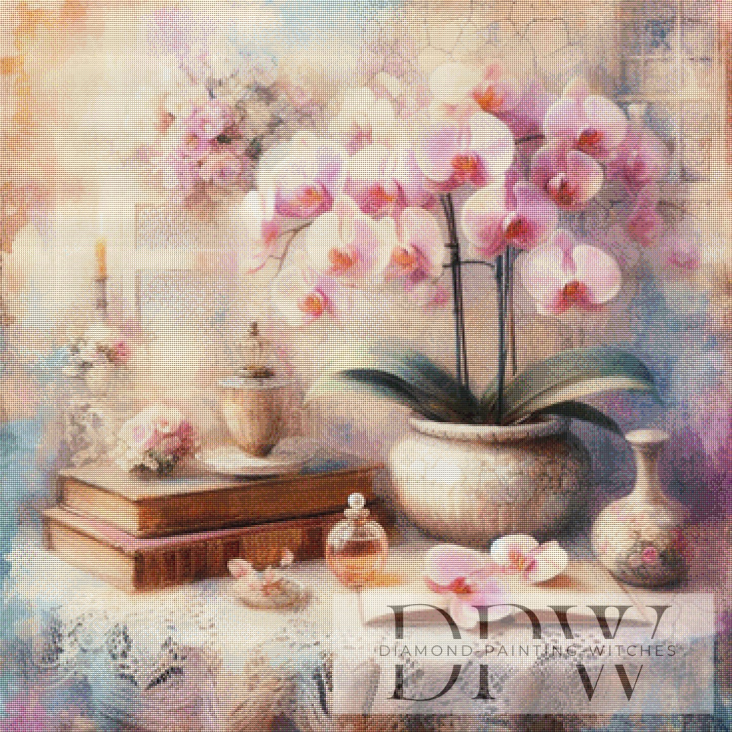 Orchideen by CreatiVart, 90x90cm mit 210 Farben DPW-1834