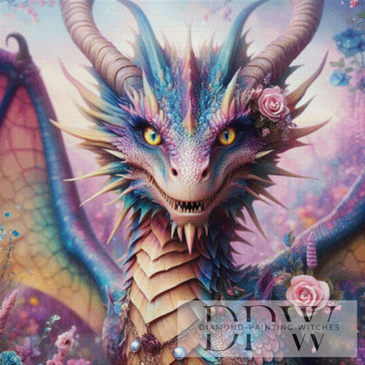 Frecher Drache by Sunshine, 90x90cm mit 260 Farben DPW-1851