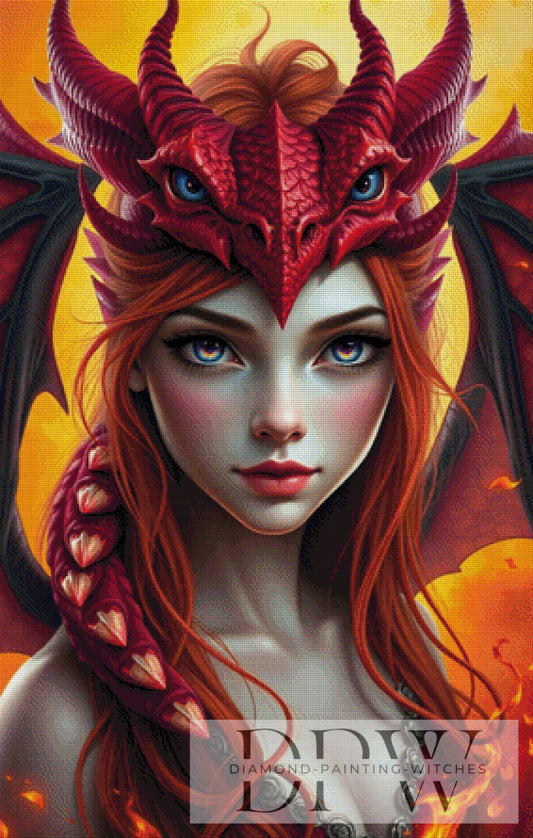 Dragonwoman Daisy by Casalla Vendetta, 70x110cm mit 250 Farben DPW-1853