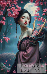 Geisha with Dragon by Casalla Vendetta, mit 250 Farben