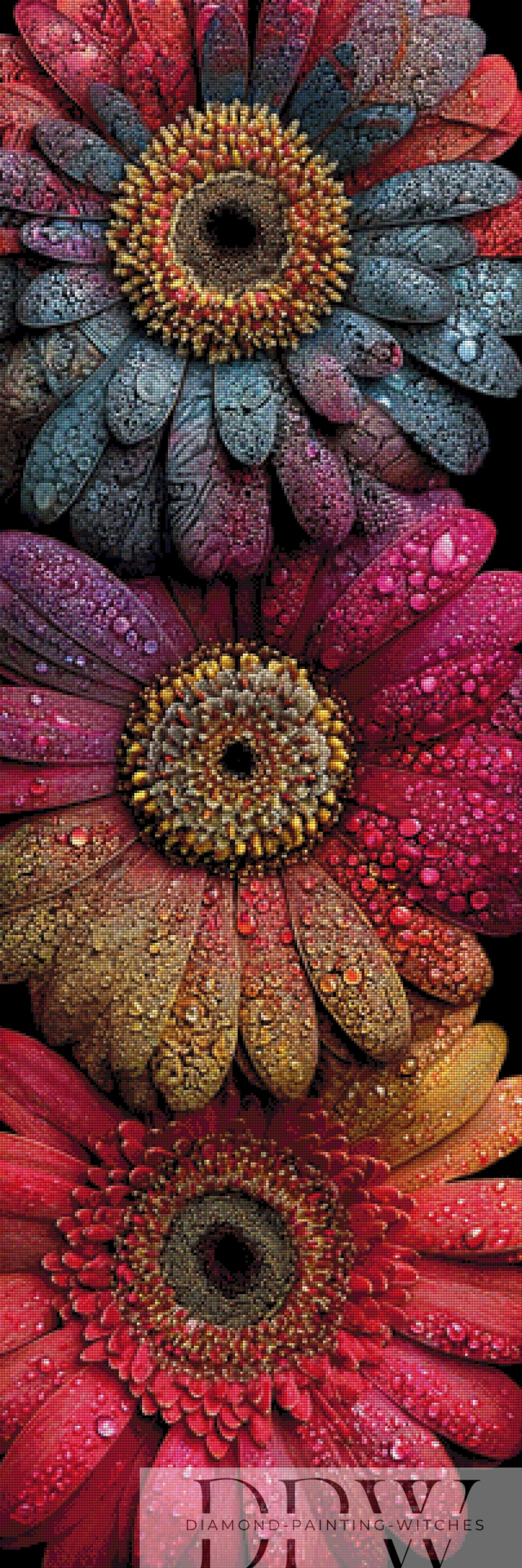 Bunte Gerberas by theA.art 50x150cm mit 300 Farben DPW-1858