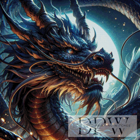 Schwarzer Drache by DIYnamite 90x90cm mit 240 Farben DPW-1858