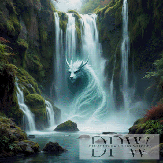 Waterfall Dragon by QN 90x90cm mit 140 Farben DPW-1861