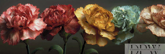 Gefüllte Nelken by theA.art 150x50cm mit 260 Farben DPW-1879