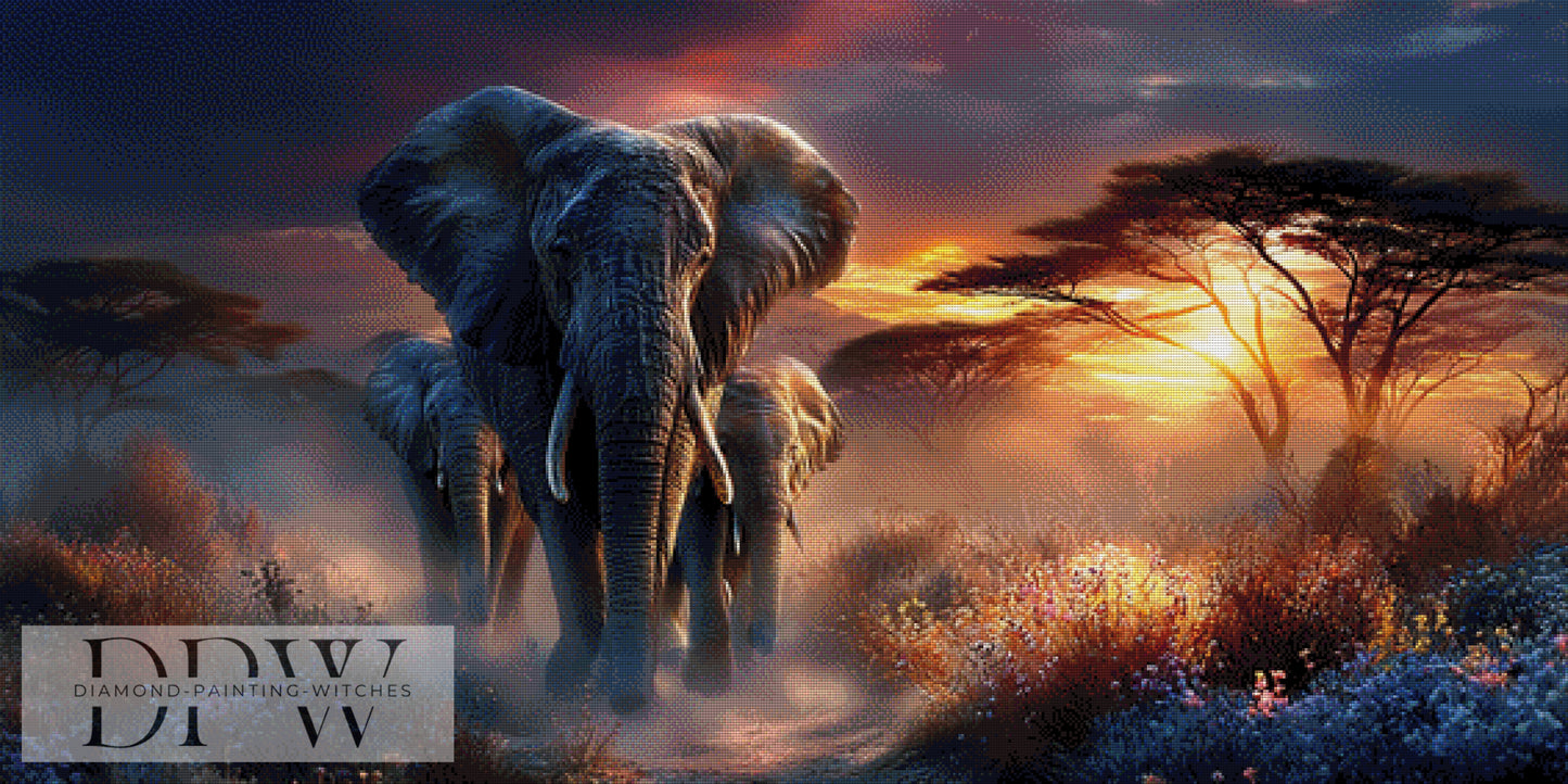 Elefanten Paradies by Artifey 140x70cm mit 200 Farben DPW-1882