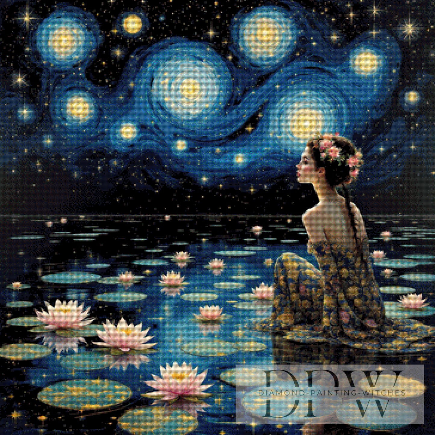 Seerosennacht by QN 90x90cm mit 250 Farben DPW-1912