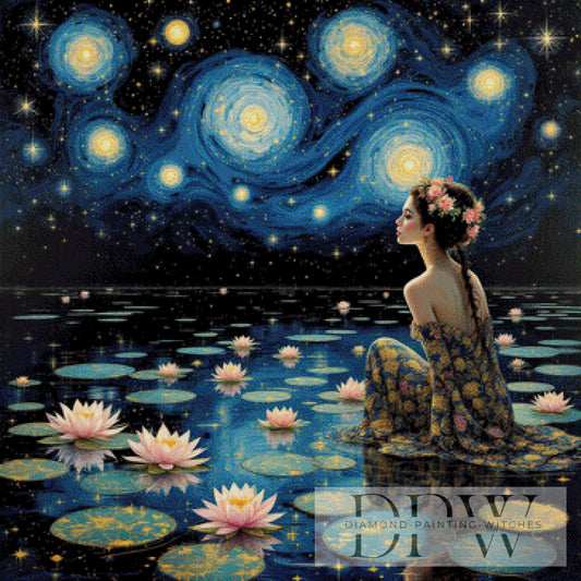Seerosennacht by QN 90x90cm mit 250 Farben DPW-1912