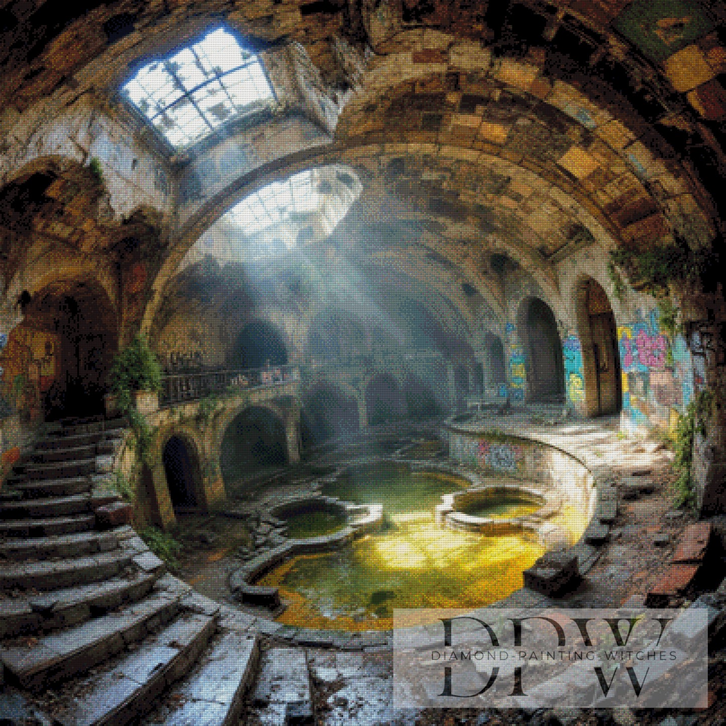 Ruine by QN 100x100cm mit 230 Farben DPW-1920