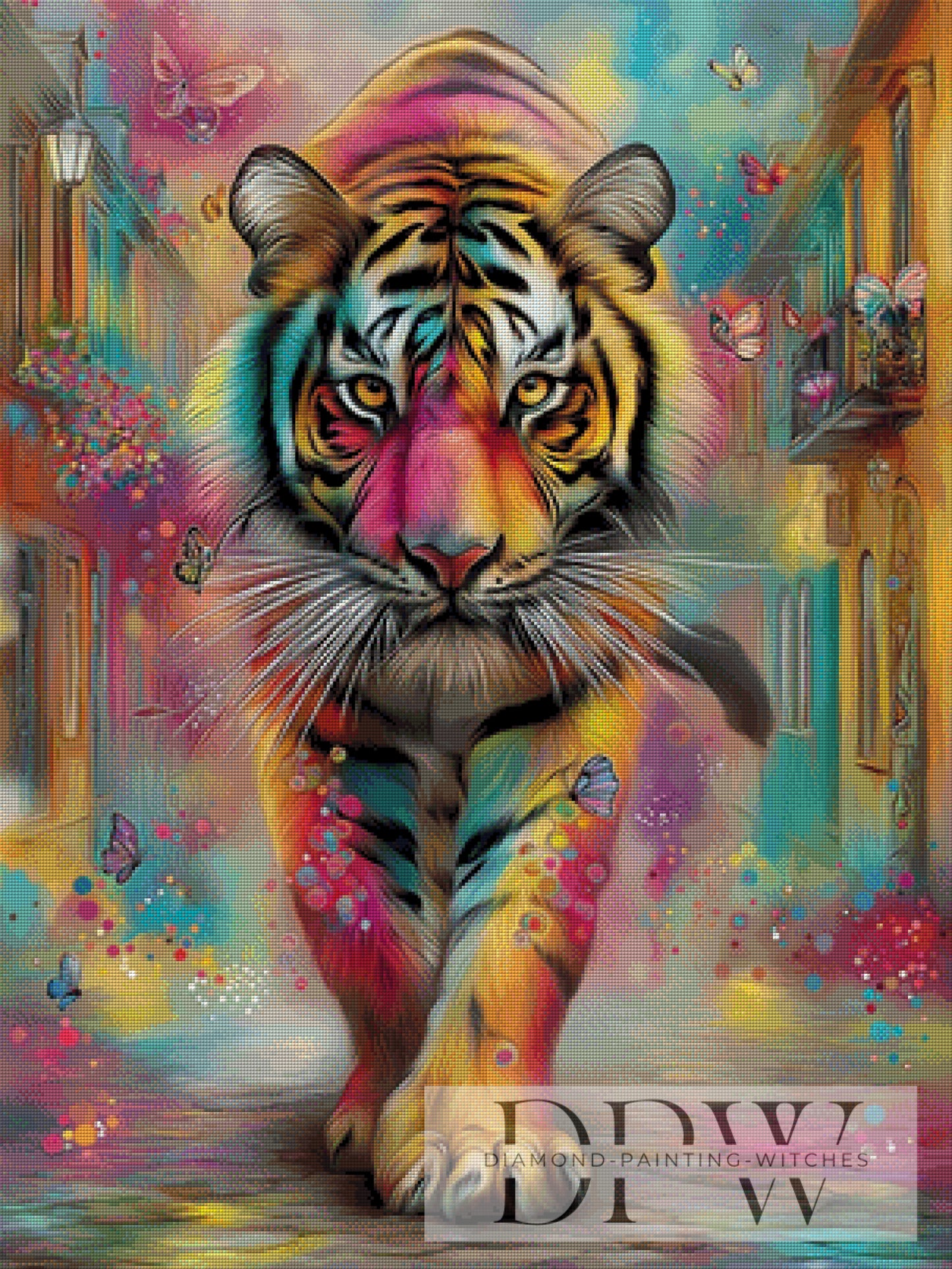 Regenbogen Tiger by Malina 75x100cm mit 300 Farben DPW-1927