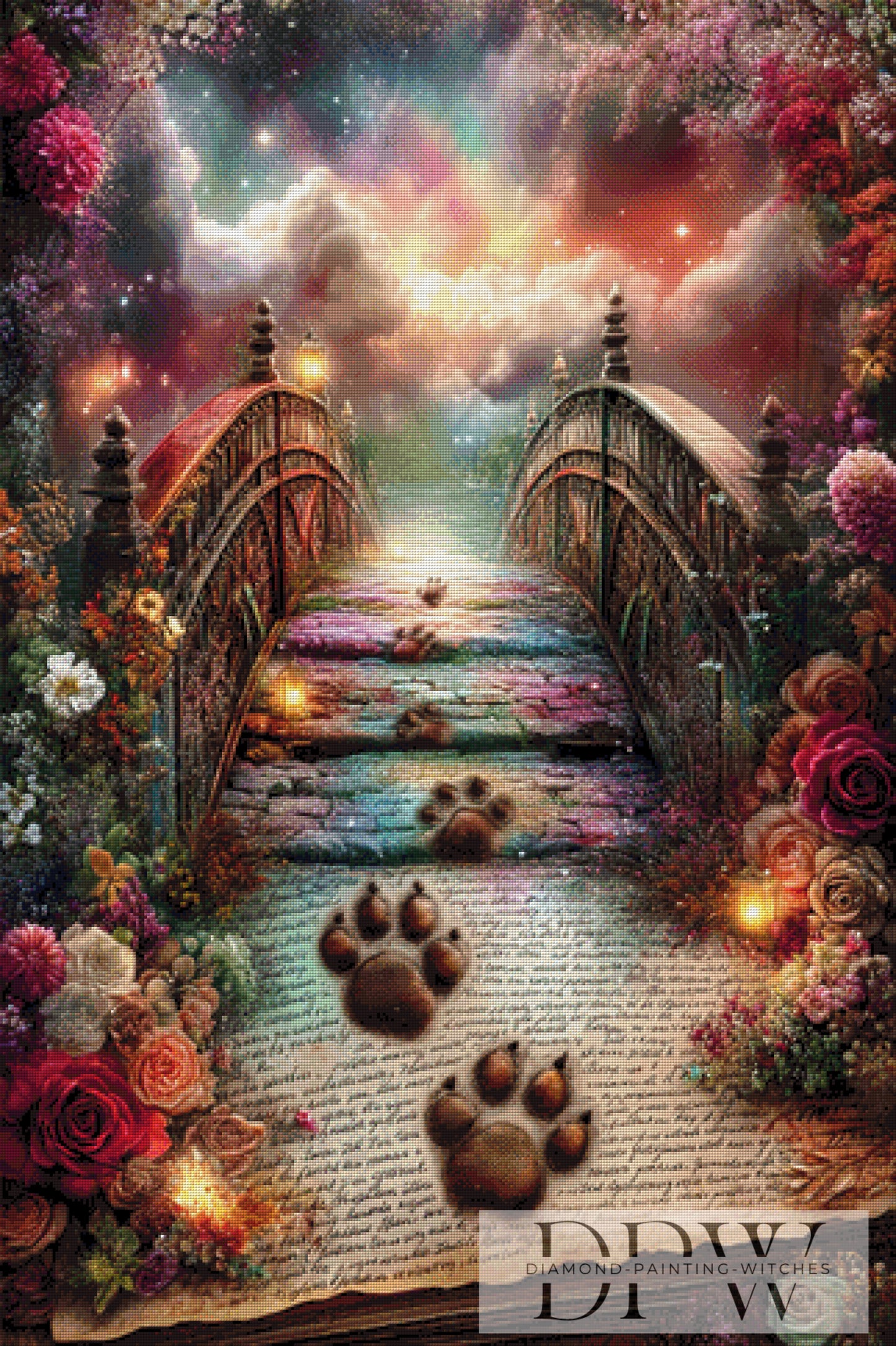 Vintage Regenbogenbrücke by ellufija 80x120cm mit 310 Farben DPW-192