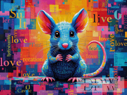 Buchstabenmaus by QN 100x75cm mit 370 Farben DPW-1932