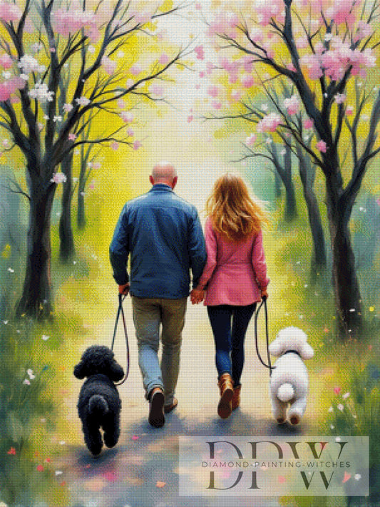 Gassi mit Milo & Lucky by QN 75x100cm mit 310 Farben DPW-1947