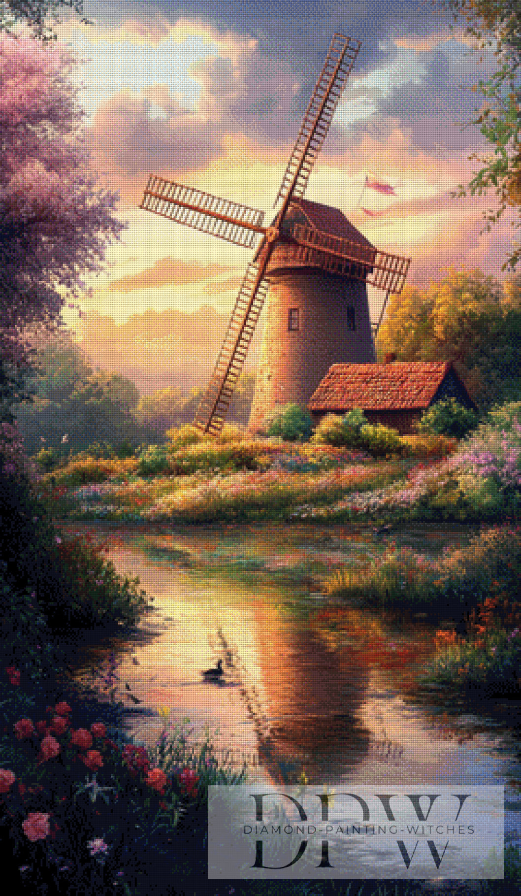 Mühlen Idylle by Sunshine, 70x120cm mit 255 Farben DPW-1951