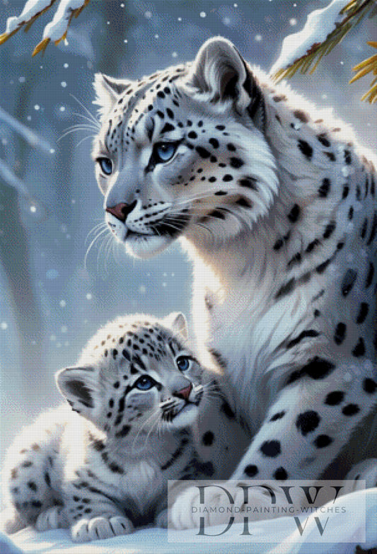 Schneeleopard by CreatiVart, 75x110cm mit 140 Farben DPW-1976