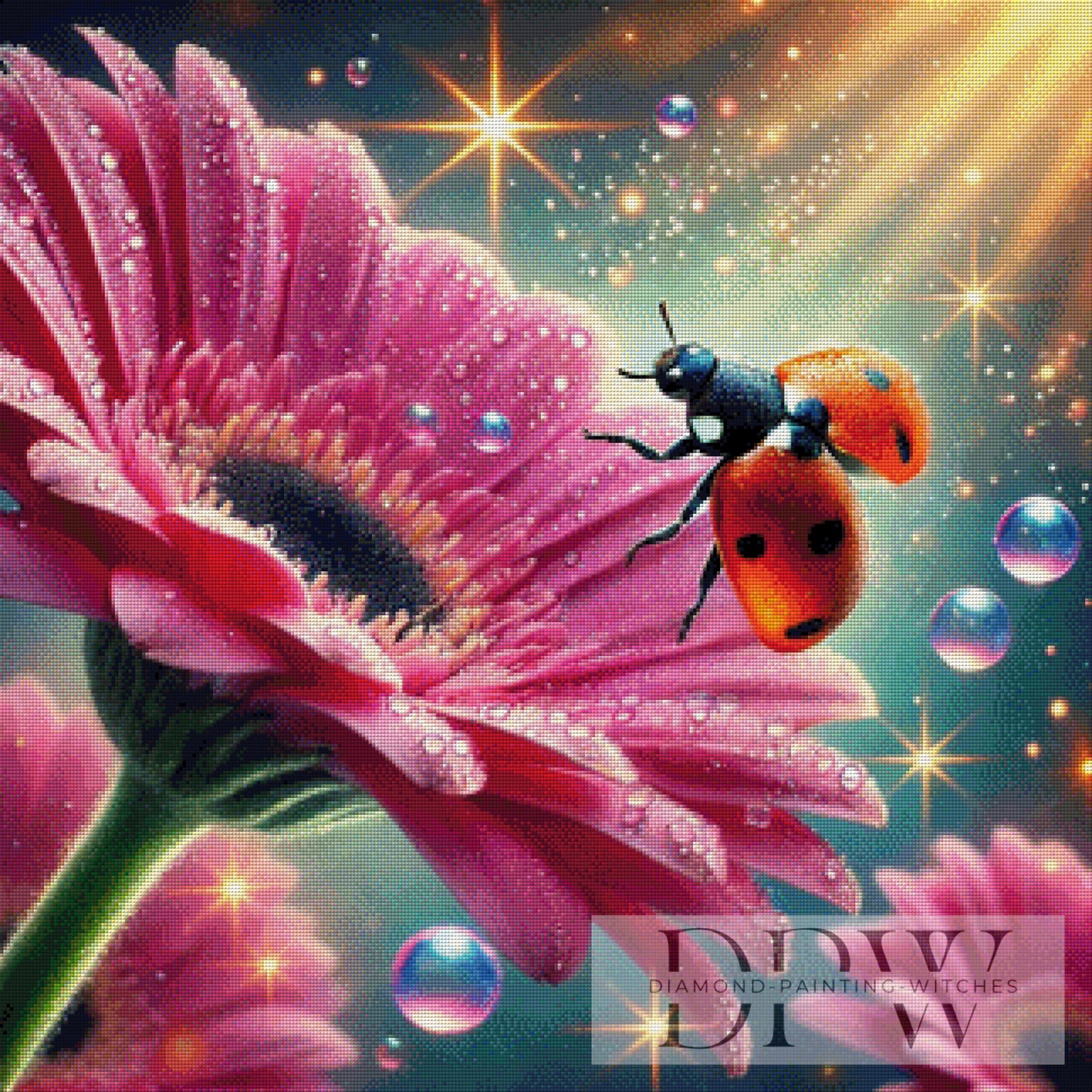 Pink Gerbera by CreatiVart, 80x80cm mit 350 Farben DPW-1979