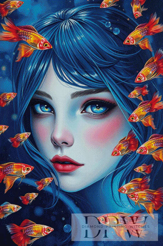 Guppy Girl by Casalla Vendetta, 80x120cm mit 340 Farben DPW-1983