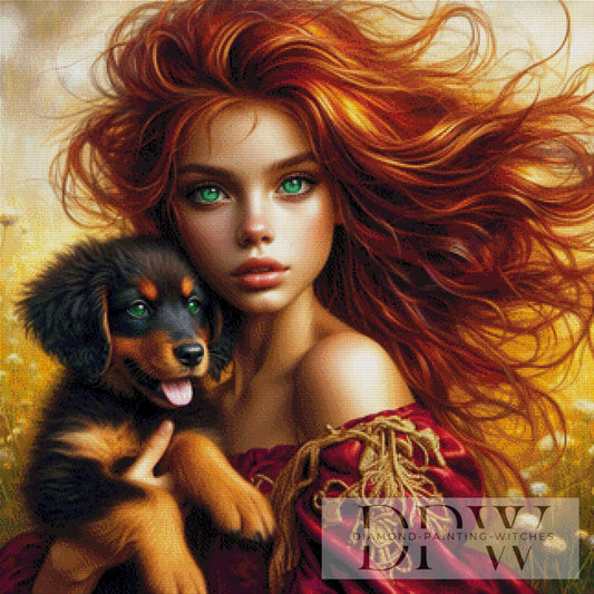 Hundeliebe by CreatiVart, 80x80cm mit 210 Farben DPW-1989