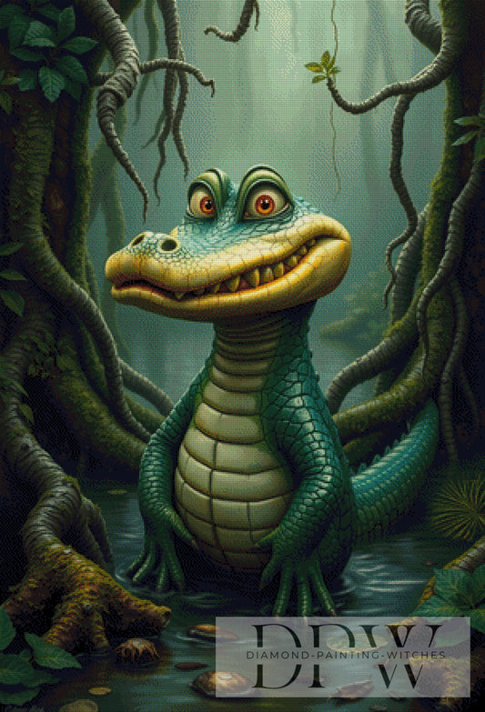 Kroko im Moor by Casalla Vendetta, 75x110cm mit 140 Farben DPW-1994