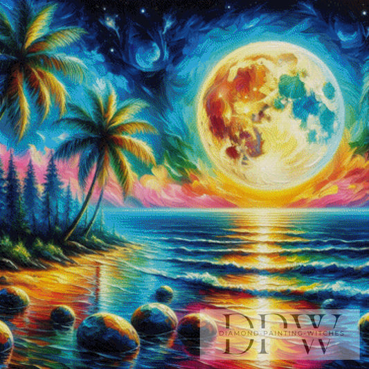 Magical Moonlight by Casalla Vendetta, 90x90cm mit 390 Farben DPW-1996