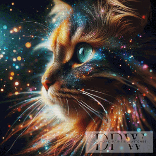 Galaxy Cat by CreatiVart 80x80cm mit 260 Farben DPW-2004