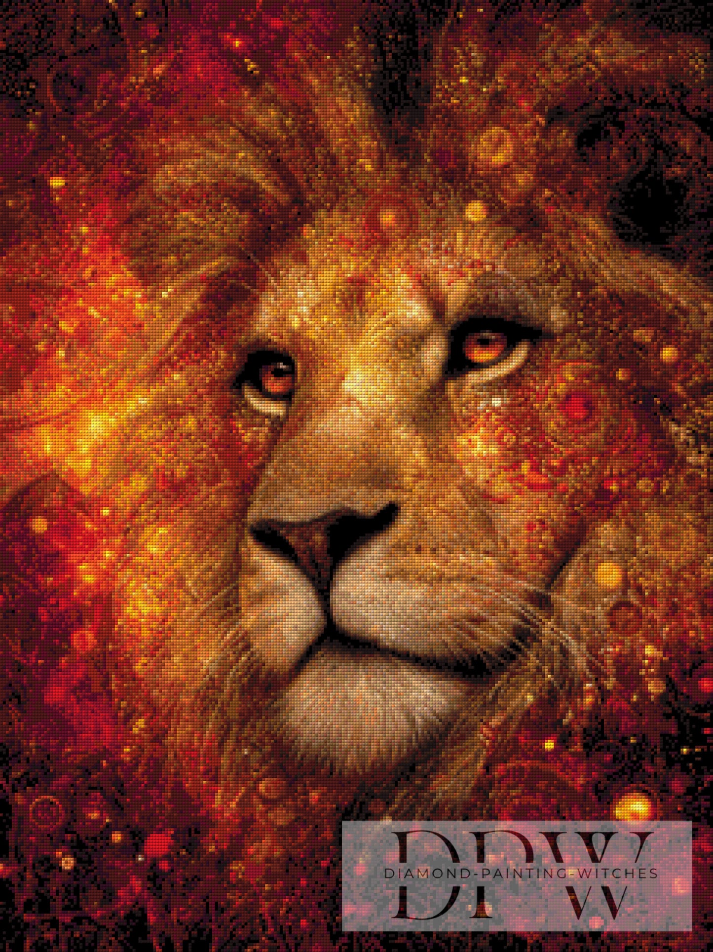 Löwe by Elly_A.I. 60x80cm mit 95 Farben DPW-2609