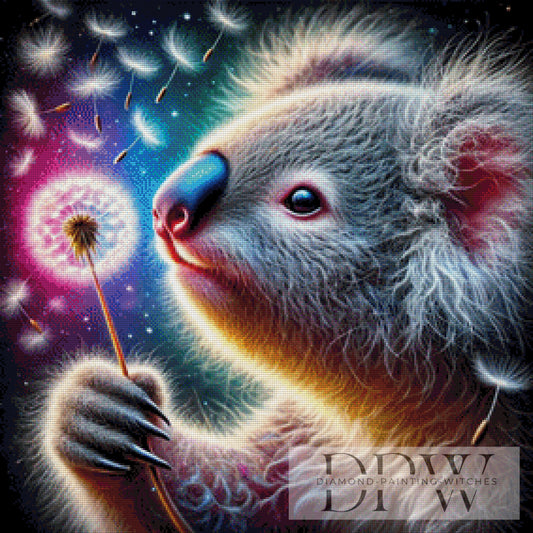 Pusteblumen Koala by CreatiVart, 70x70cm mit 300 Farben DPW-2009