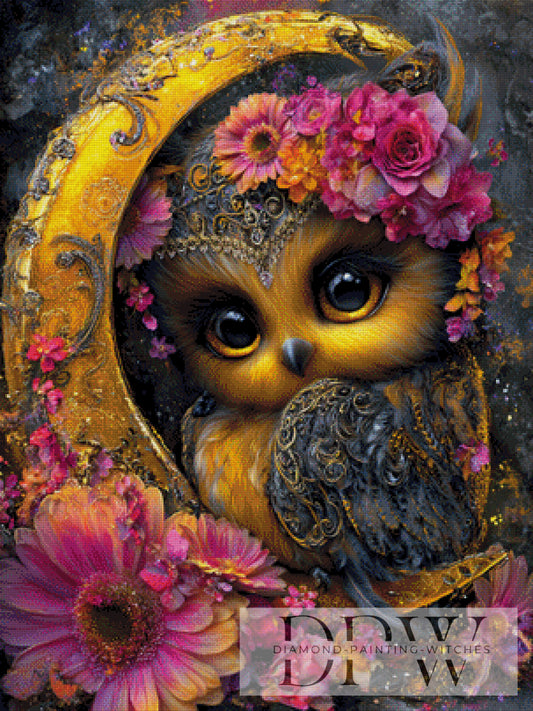 Goldene Eule by Elly_A.I 75x100cm mit 290 Farben DPW-2026