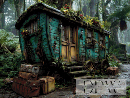 Lost Bauwagen by QN 100x75cm mit 170 Farben DPW-2036