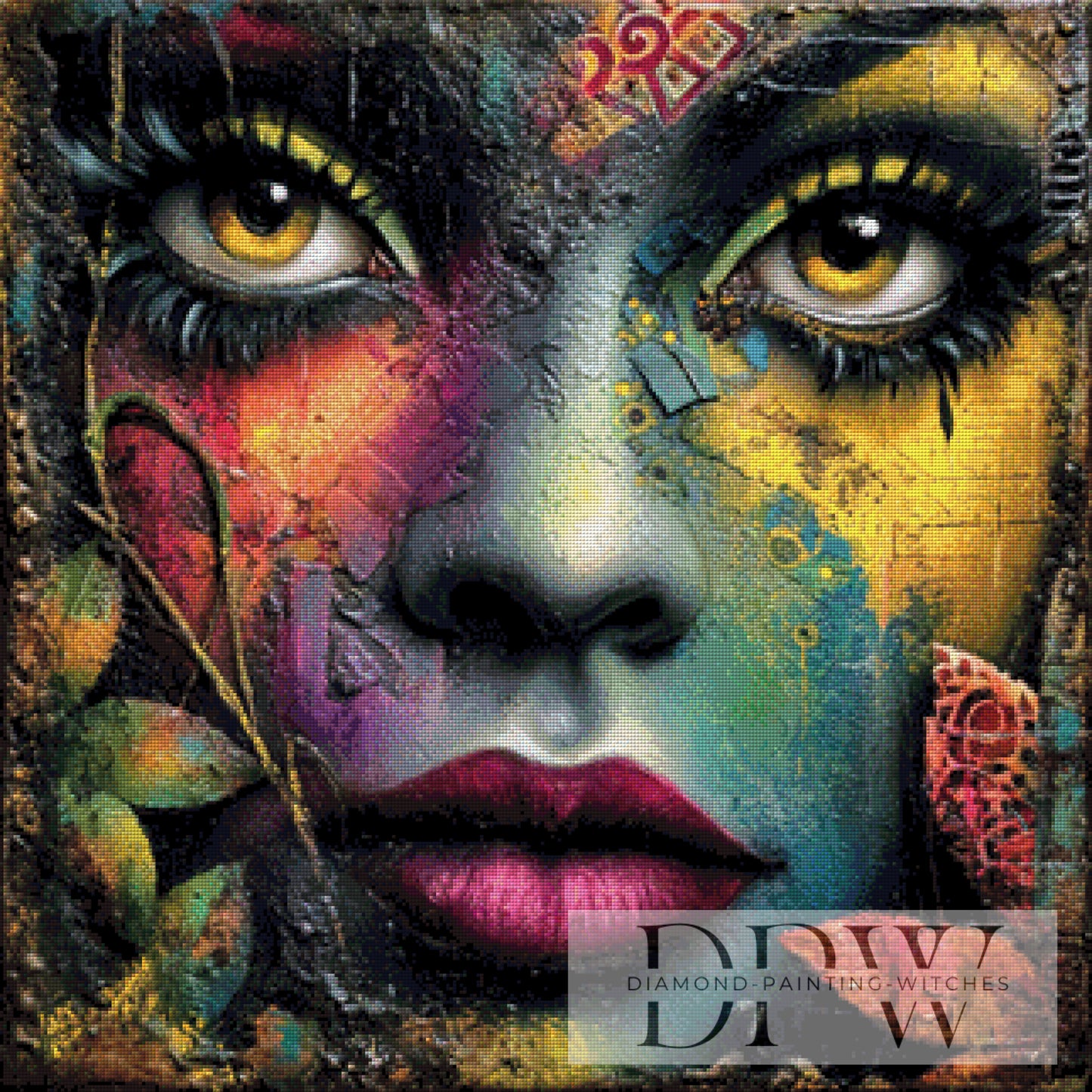 Spectrum Face by Casalla Vendetta 80x80cm mit 270 Farben DPW-2037