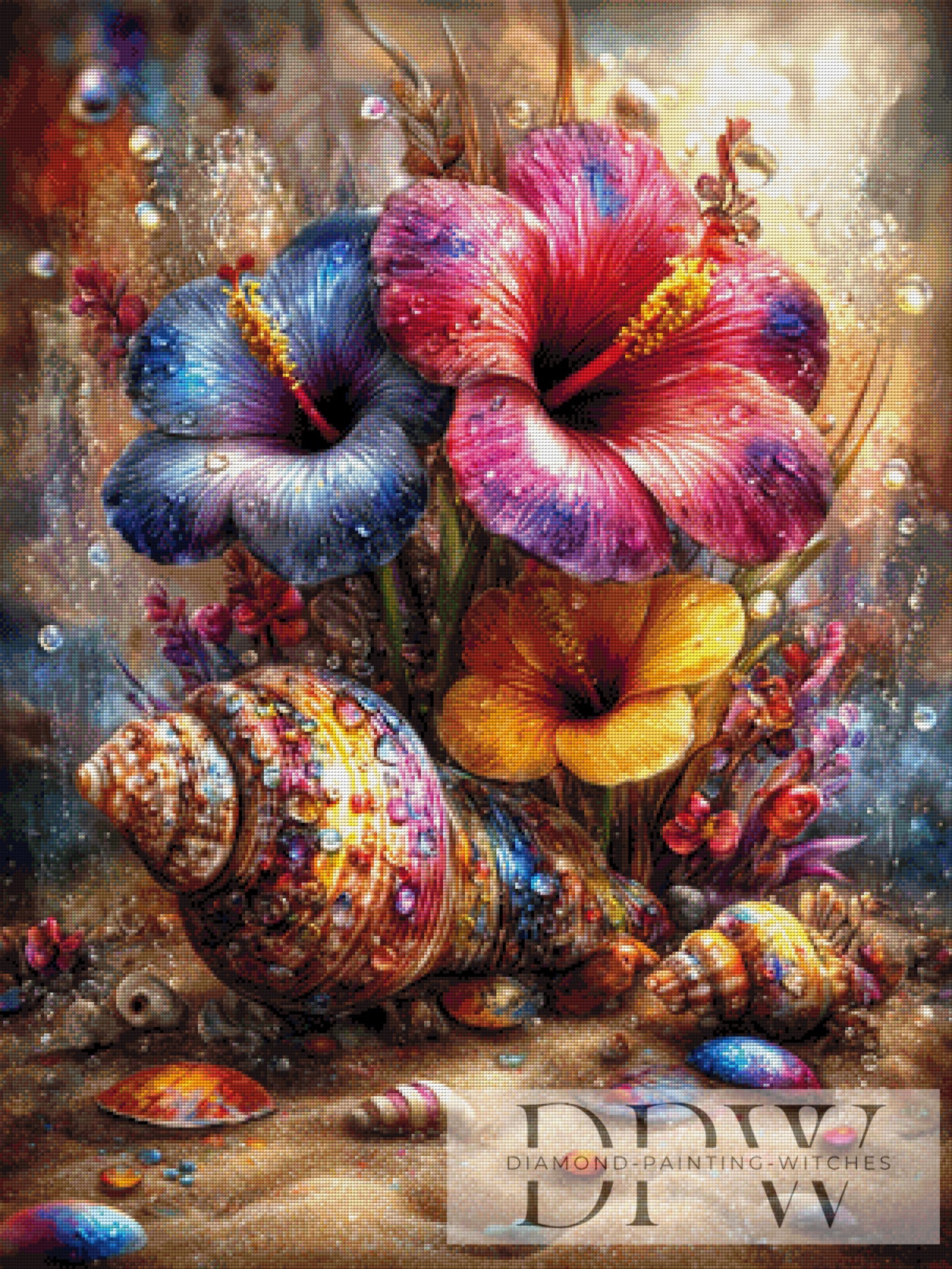 Unterwasser Hibisken by CreatiVart 75x100cm mit 360 Farben DPW-2041