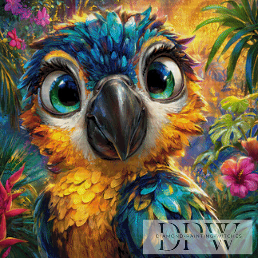 Die blau gelbe Doro by CreatiVart 80x80cm mit 310 Farben DPW-2071