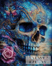 Blue Skull by Moonlight mit 230 Farben **SOFORTKAUF** ECKIGE Steine
