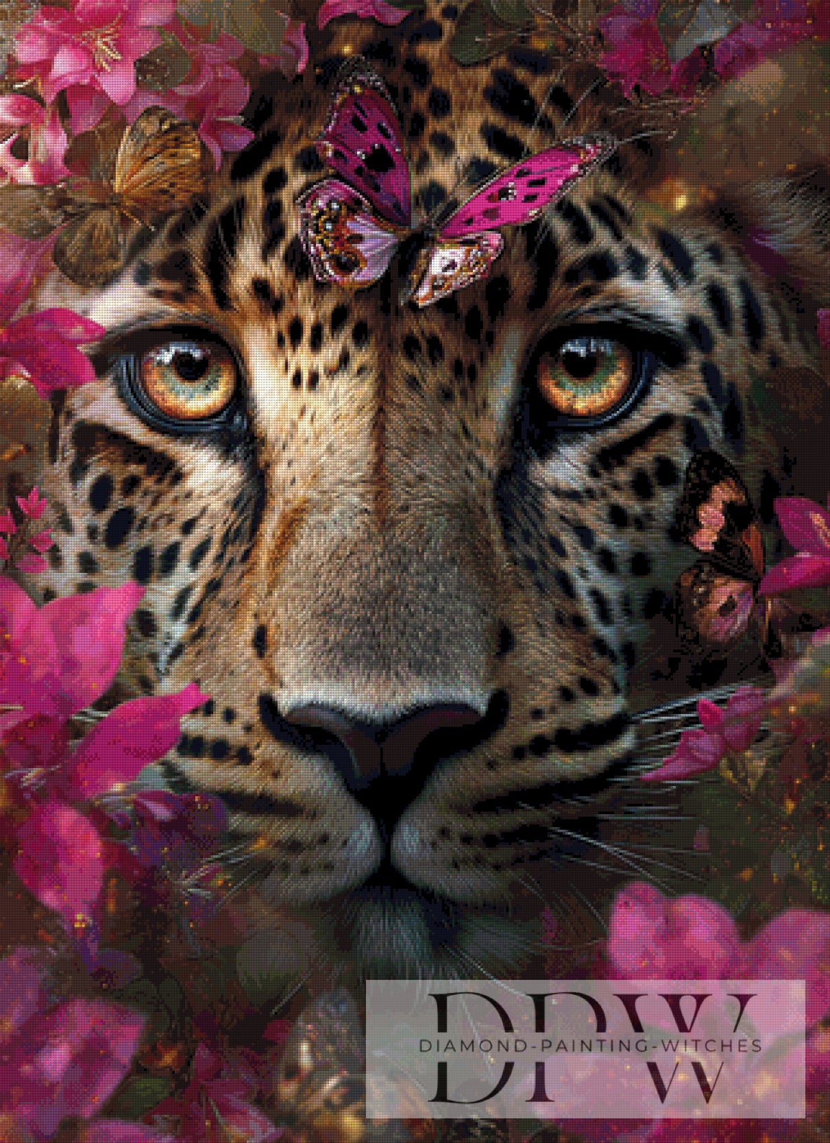 Romantic Cheetah by Morrigan 80x110cm mit 240 Farben DPW-2094